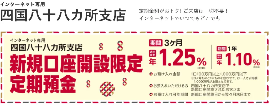 愛媛銀行の定期預金
