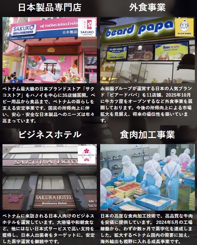 SAKUKO VIETNAMのメイン事業