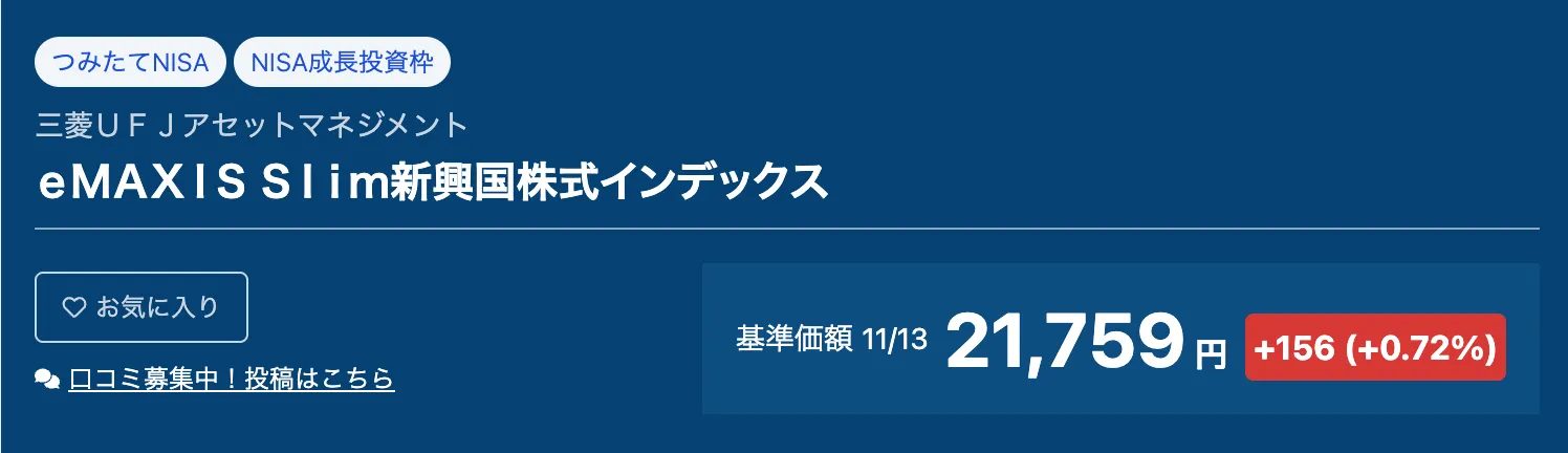 eMAXIS Slim新興国株式インデックス